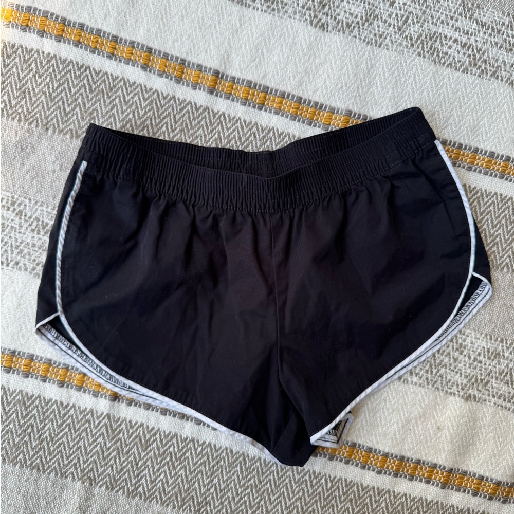 RVCA Black Women's Athletic Shorts with White Trim